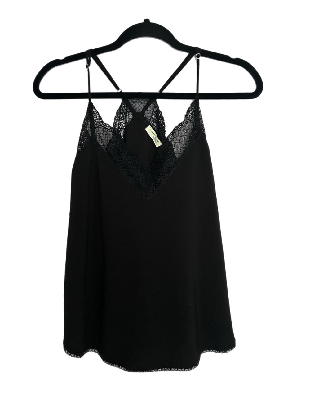 lovestitch Black Lace-Trim Cami